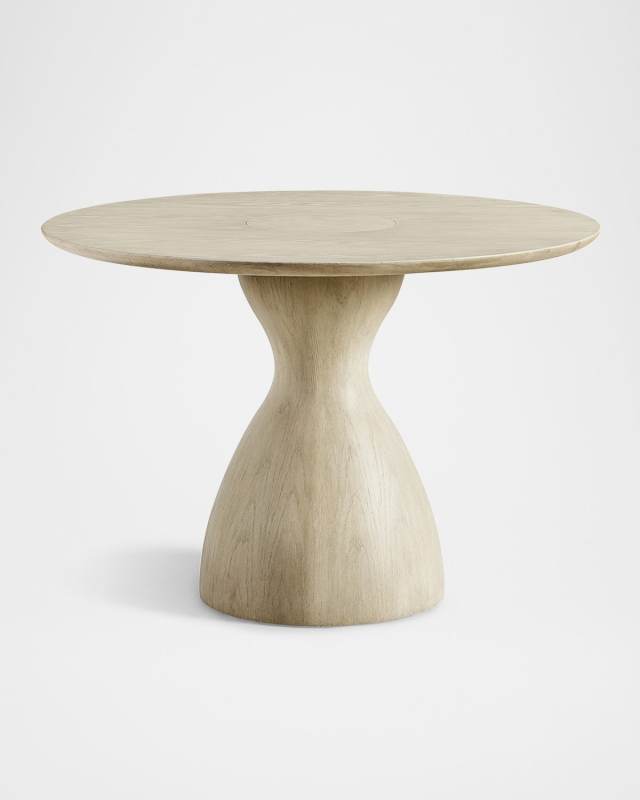 Water Seamount Oak Pedestal Dining Table, 44" Round